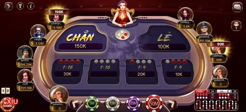 Tính năng soi cầu ở góc phải màn hình giúp người chơi xem lại lịch sử cược