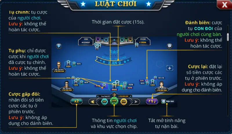 Bàn chơi game bài xì dách Đại Phú Quý trên cổng game W88 thiết kế khoa học